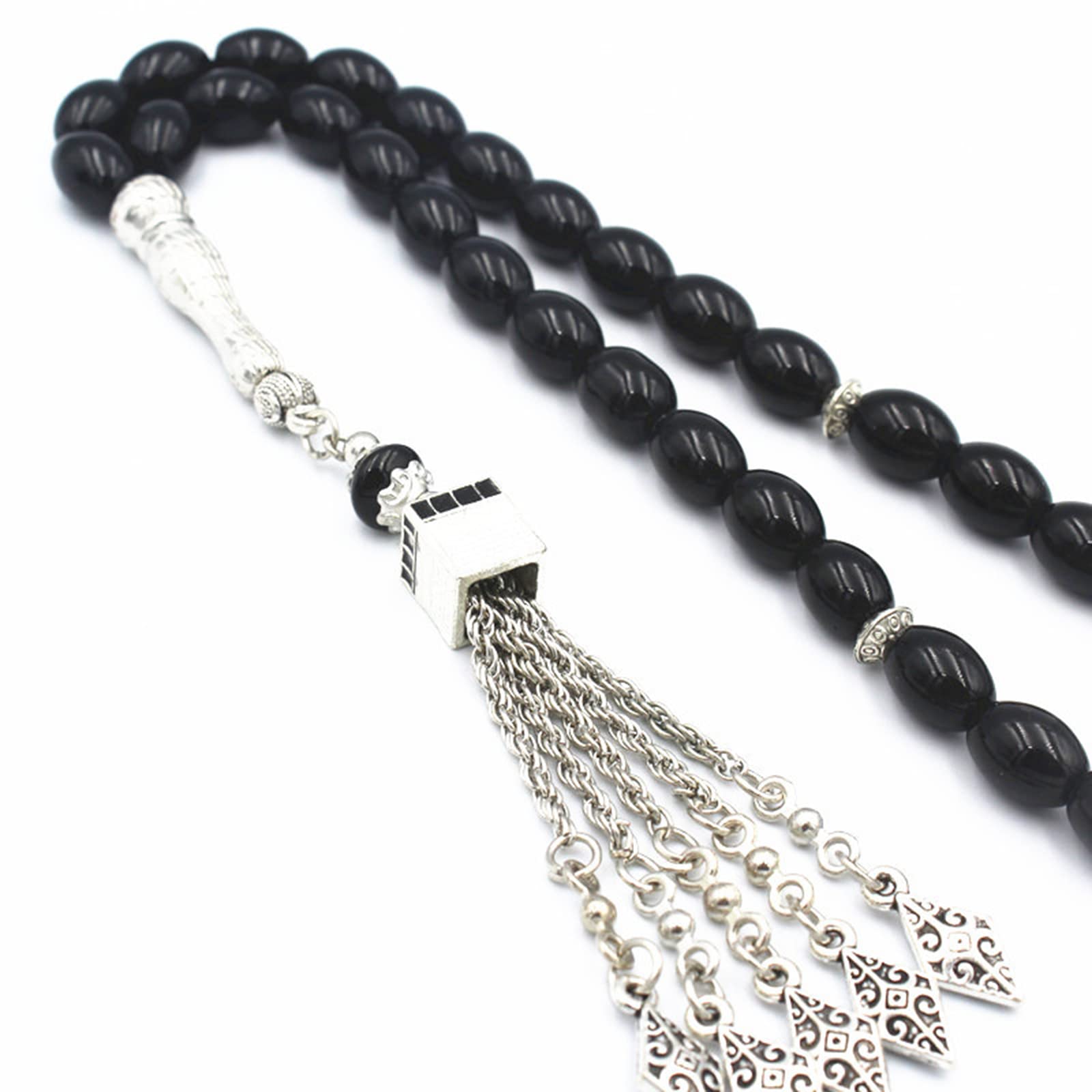 Glazen Gebed Kralen Kwasten Hand Armband Islamitische 33 Kralen Glas Gebed Rozenkrans Armband Handgemaakte Religieuze Sieraden Meditatie Armband