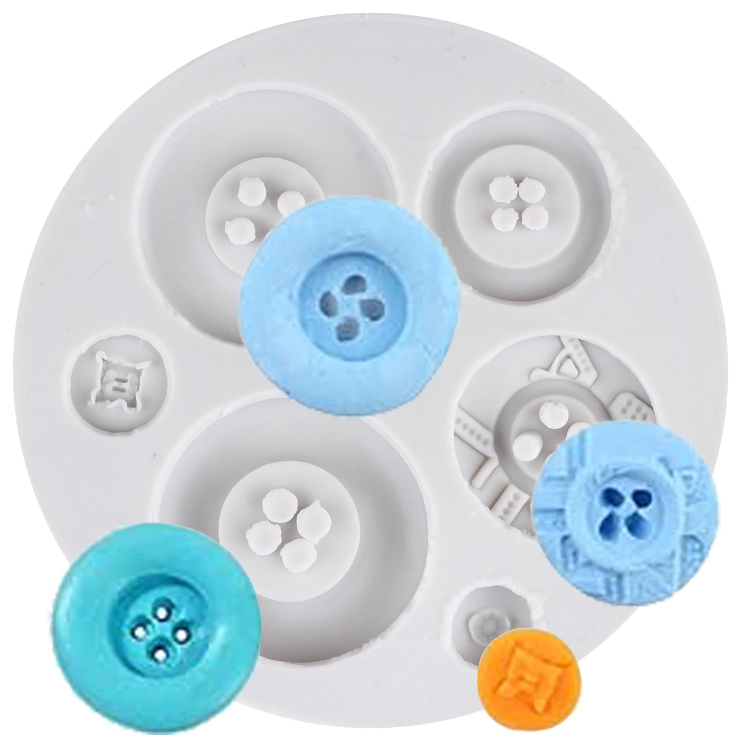 Sijiangmold Button Silicone Fondant Moulds for Chocolate Candy Cake Decoration Cupcake Topper Polymer Clay Gum Paste