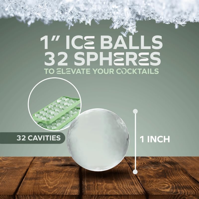 Molde para bolas de hielo redondas 3 unidades con bandeja miniatura 3