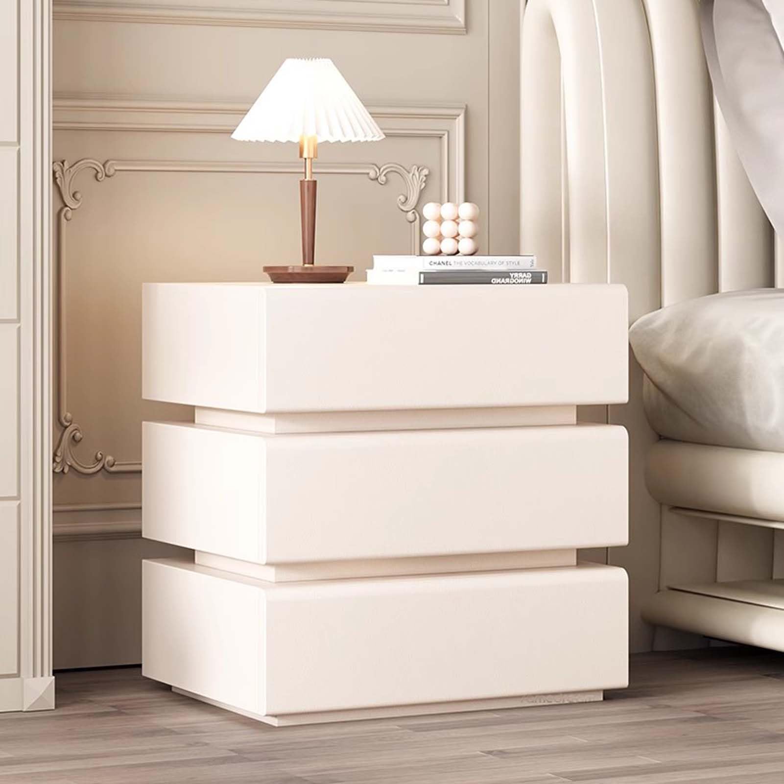 Nachttisch Mit 3 Schubladen - Moderner Beistelltisch 32x26x48cm