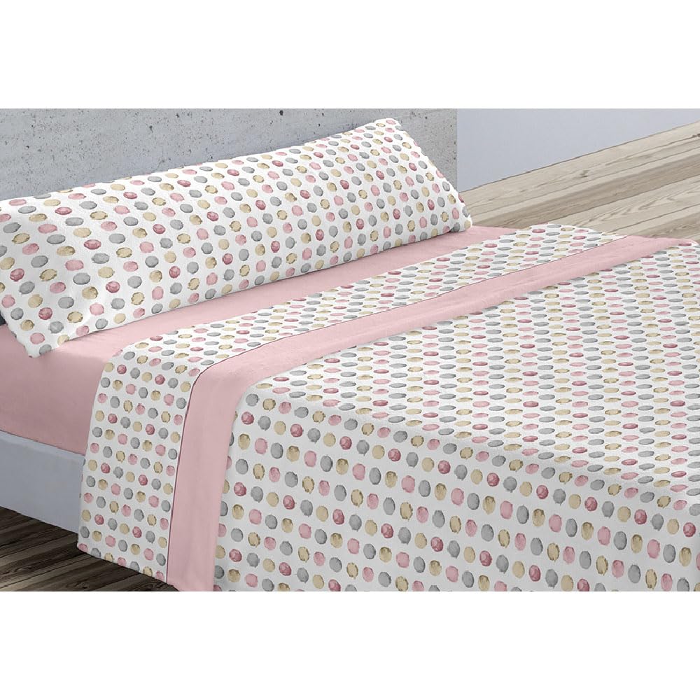 Donegal Collections Sábanas Pirineo 150 - Sabanas de Invierno - Juego de Sábanas Térmicas para Invierno Buby Rosa - Bajera Ajustable Largos 190/200cm y Altos 30cm, Encimera y Funda de Almohada