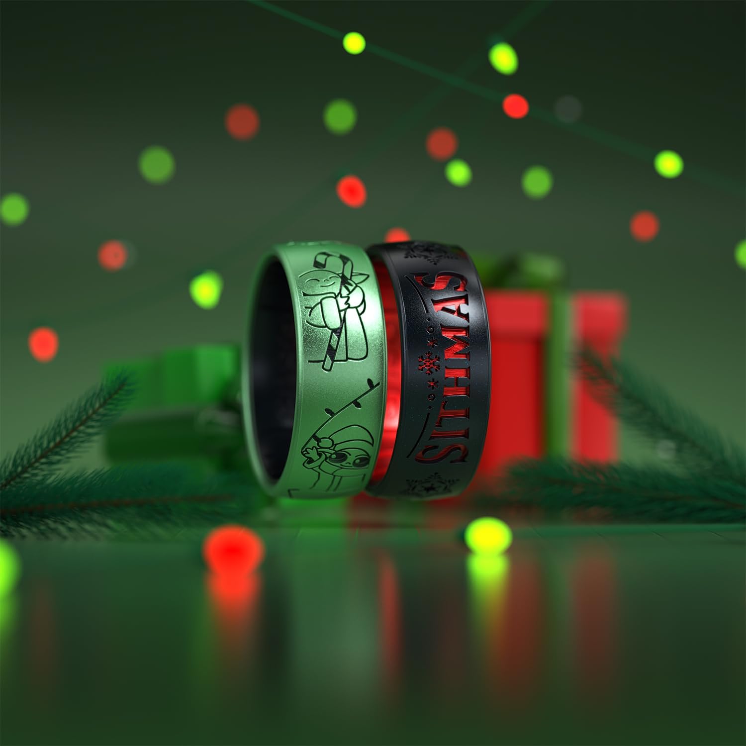 Enso Rings Silicone Wedding Ring - Etched Star Wars Designs - Comfortable Contour Fit - Made in USA - Ideal for Active Use