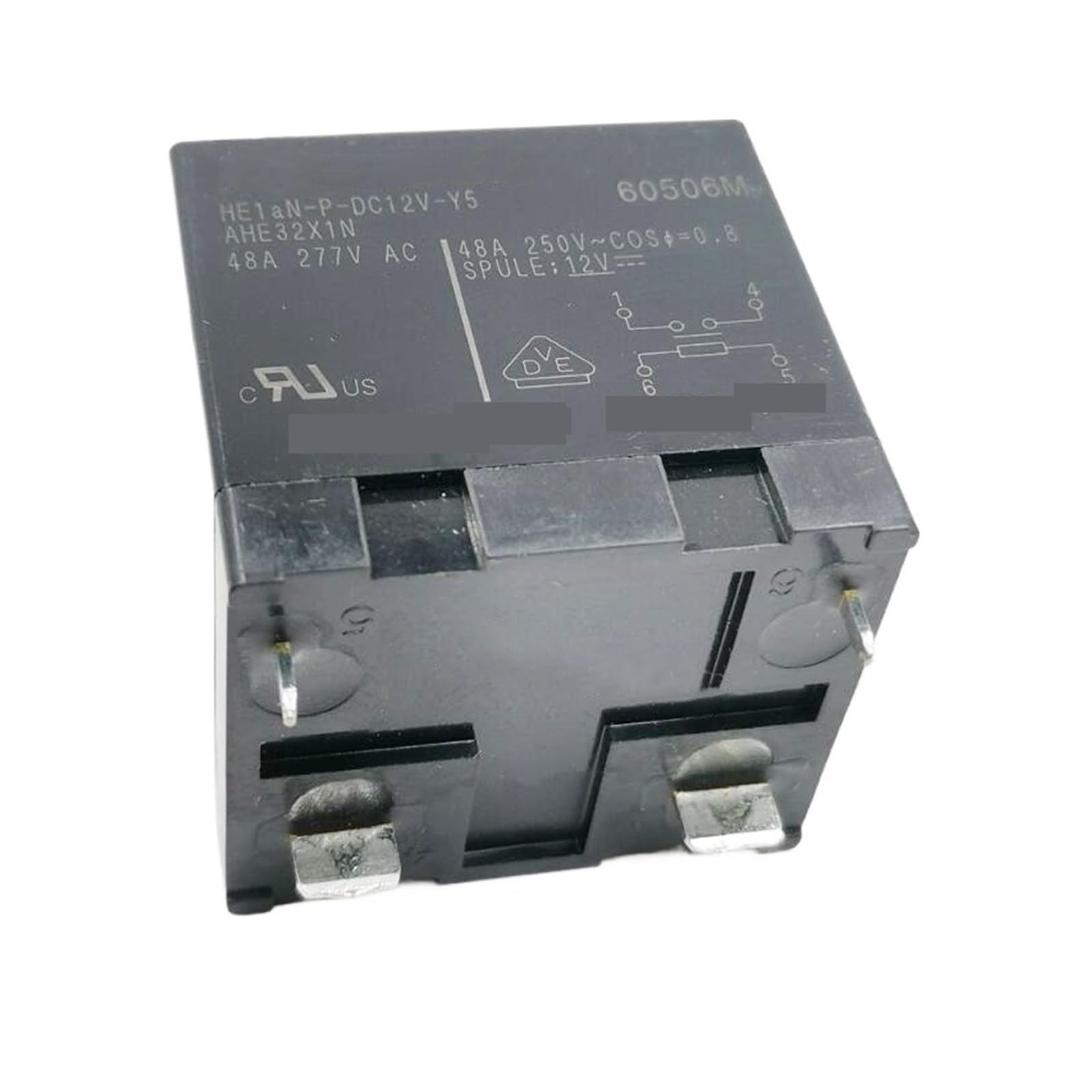 Relais 12V 48A HE1AN-P-DC12V-Y5 à broches renforcées et haute tension
