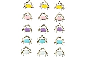 Mesmerizing Enamel Seashore: A Collection of 40 Crab Charms in Vibrant Hues