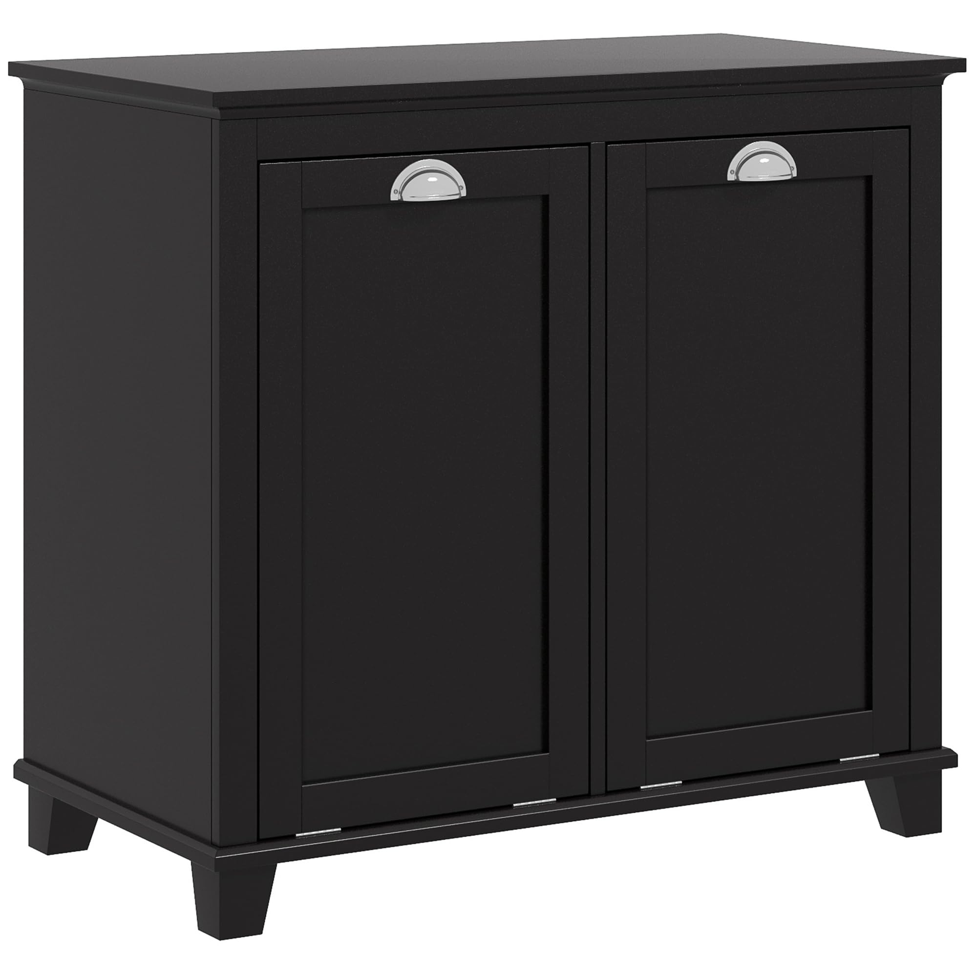 HOMCOM Dual Tilt Out Laundry Hamper Cabinet