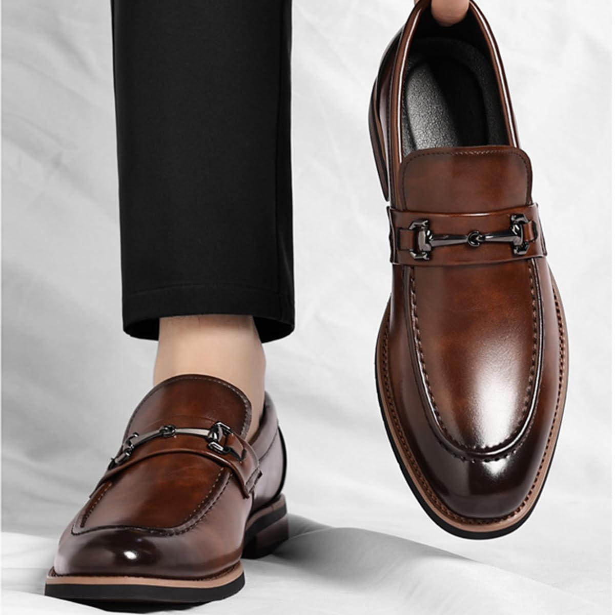 Uomo Mocassini Slip-on Classico Scarpe Oxford Eleganti per Business Cerimonie Il Tempo Libero, Eleganti