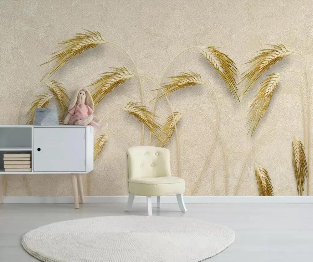 Papier peint panoramique blé 3D ILIYA en intissé pour salon et chambre