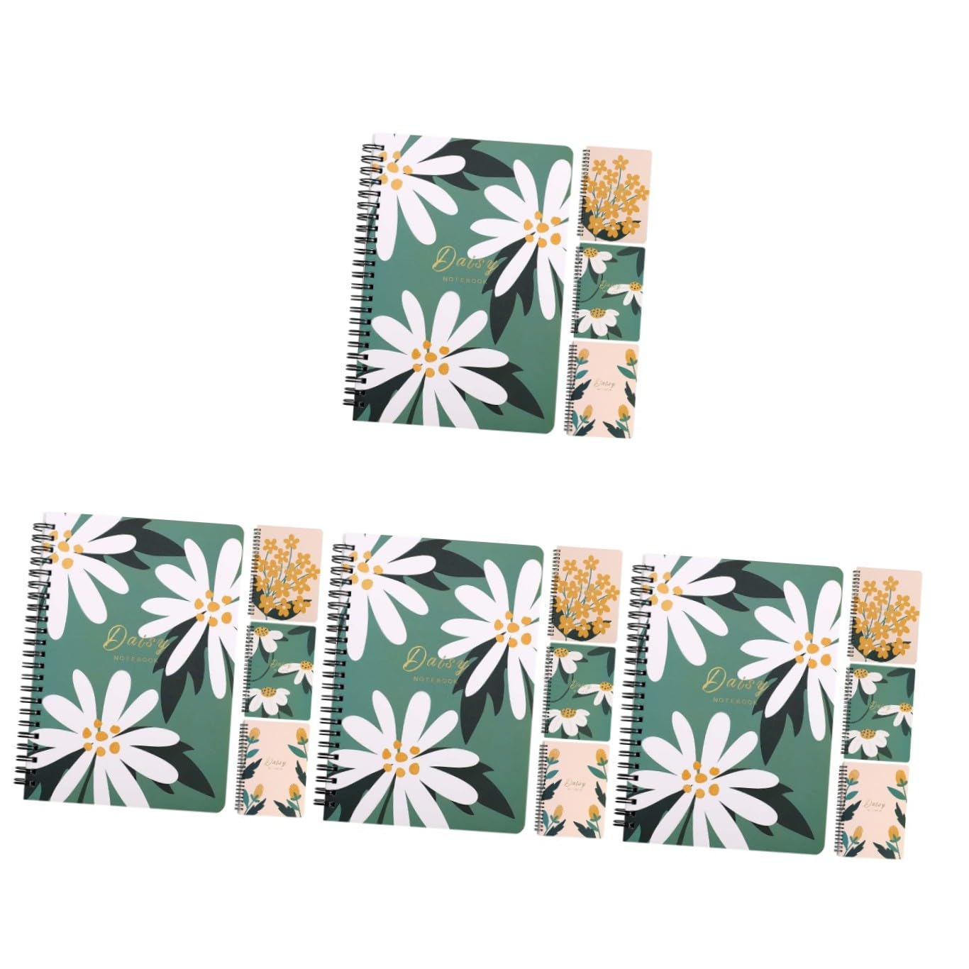 Housoutil 4 Pièces Cahier Spirale Floral Lot de Notebooks pour Prise de Notes pour Étudiants et Pages Lignées et Pratiques