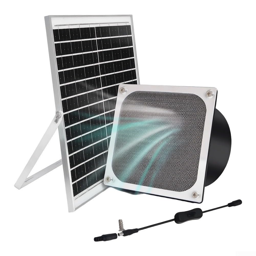 Solar Abluftventilator Für Gewächshaus Leiser Betrieb Mit Metallgitter
