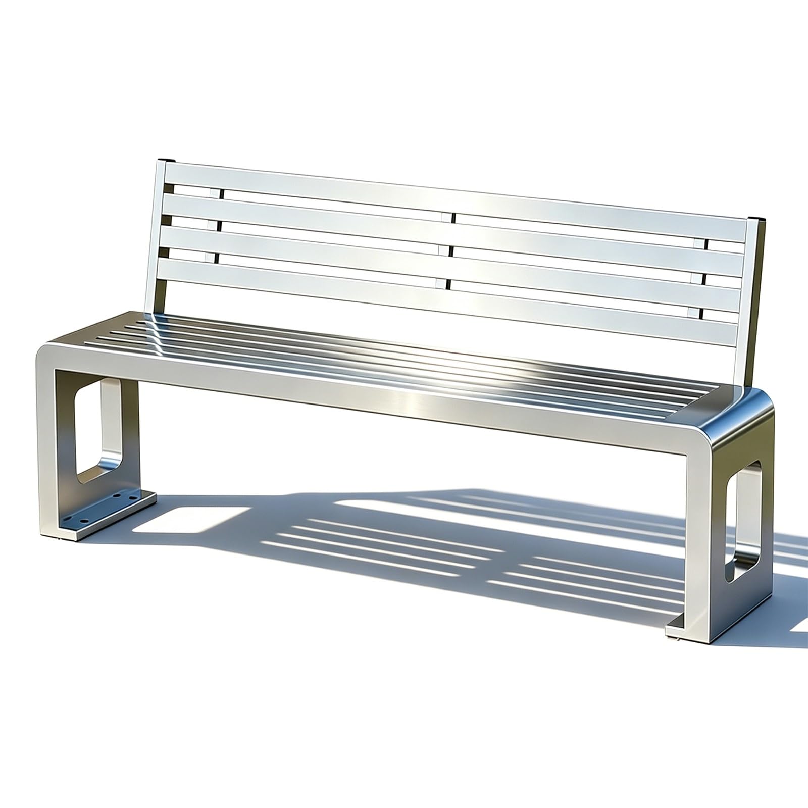 Banco Jardin Exterior de Acero Inoxidable Banco Terraza Exterior Resistentes a la Intemperie Capacidad de Carga: 250kg para Parques Centros Comerciales(202 Stainless Steel,120x40x80cm)