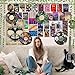 HK Studio Hippie Decor, Posters for Room Aesthetic - Botanical Wall Art, Record Decor, 4pcs 12