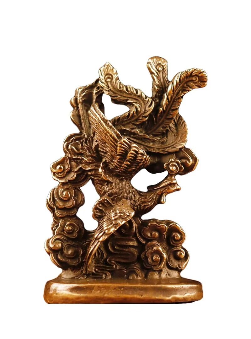 GLETSF 2 Pack Brass Animal Zodiac Statue, Brass Turtle Figurines Miniature Brass Animal Sculpture Bronze Collectibles Statues,