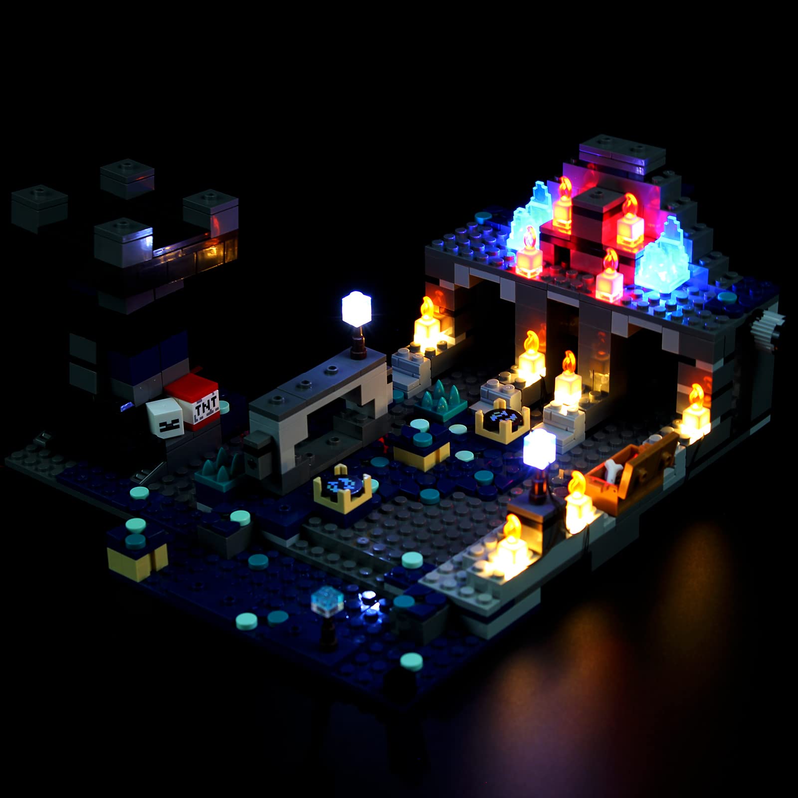 ANGFJ LED Light kit for Lego Minecraft The Deep Dark Battle 21246 (Not Include Lego Set)