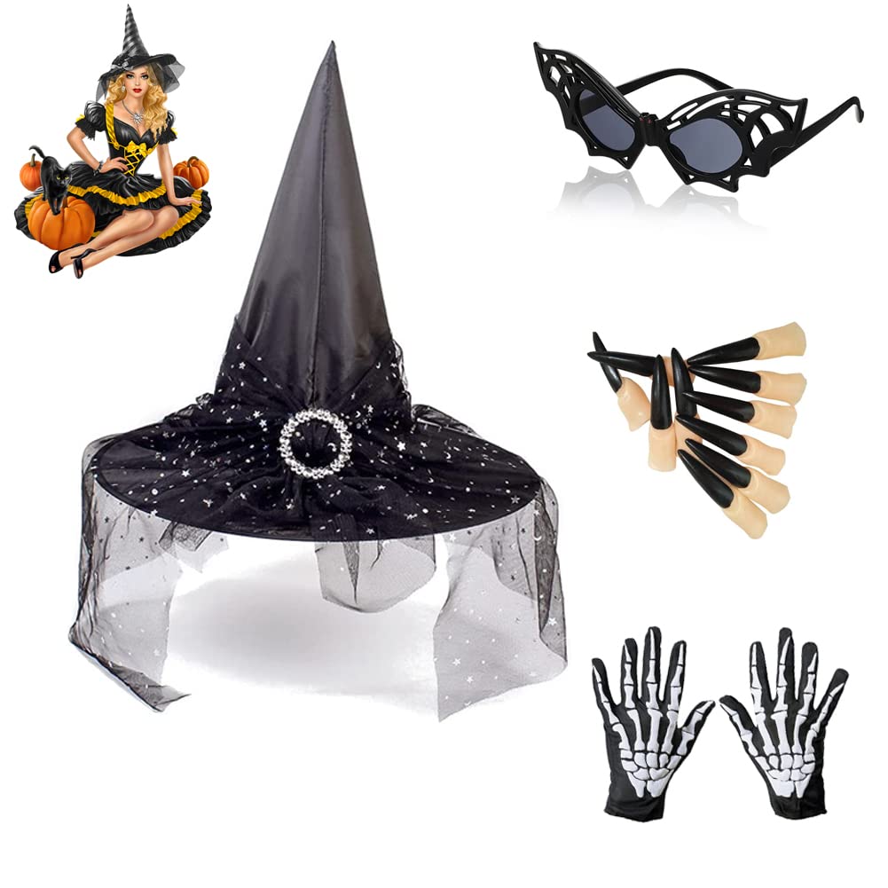 Nanou Halloween Hexenhut Aus Strick – Gruselig & Stylisch Für Kostümparty, Karneval, Cosplay