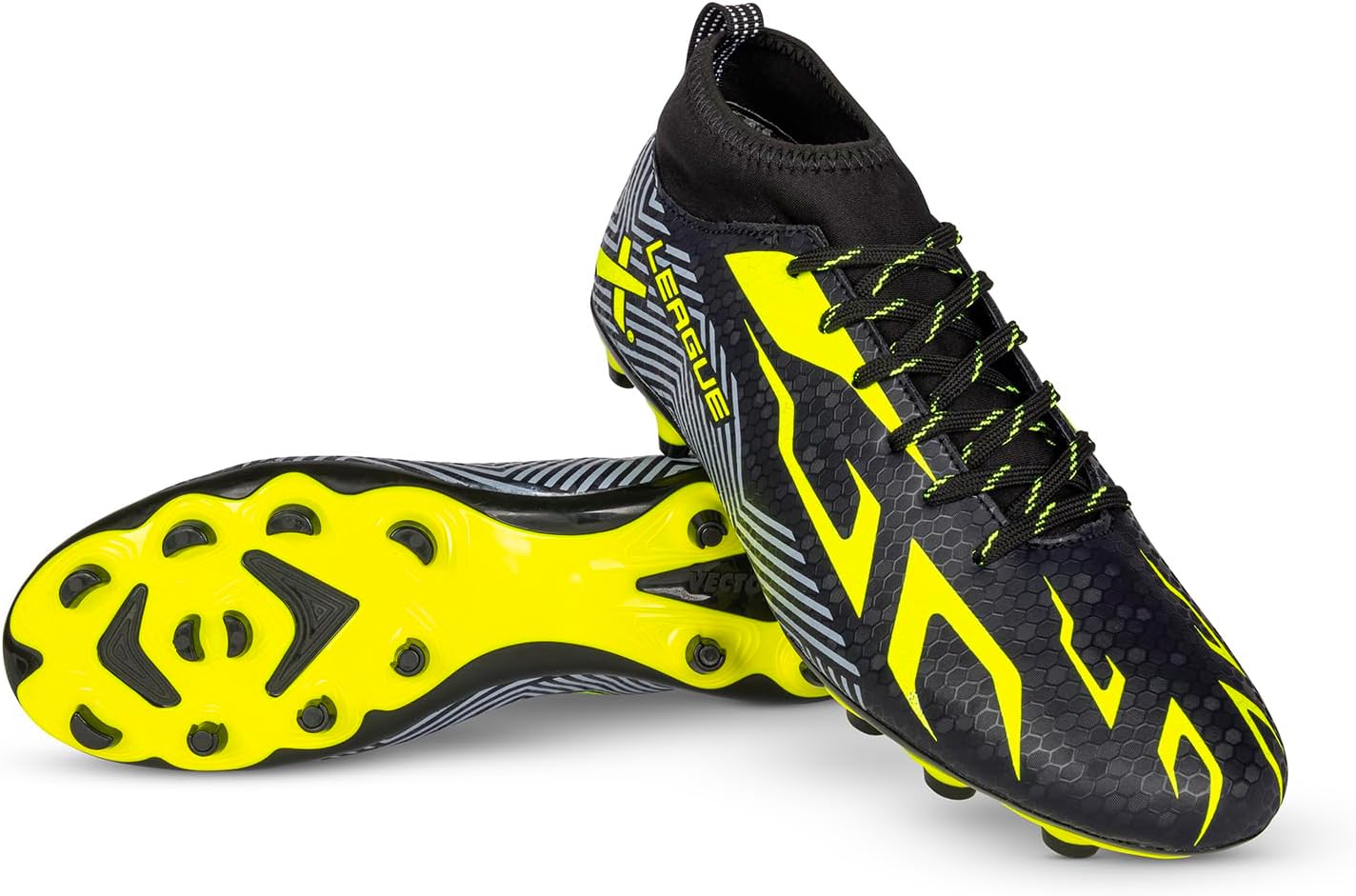 League Football Shoes for Men's/Studs with Rib Ankle|Synthetic Leather Upper | Comfortable|Lightweight Soccer Shoe Footwear for Adult, Men & Boys