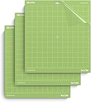 NICAPA 12x12 StandardGrip Cutting Mats for Cricut Maker/Explore/Air (3-Pack) Green Sticky Mats for Cardstock Vinyl Iron-On