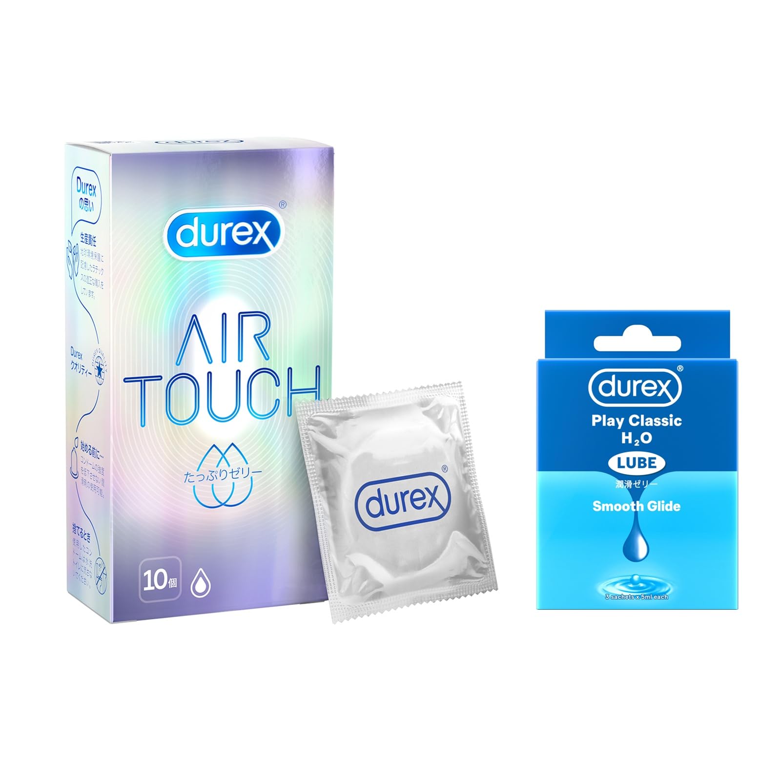 Durex デュレックス コンドーム エアタッチ たっぷりゼリー 10個入 ラテ…