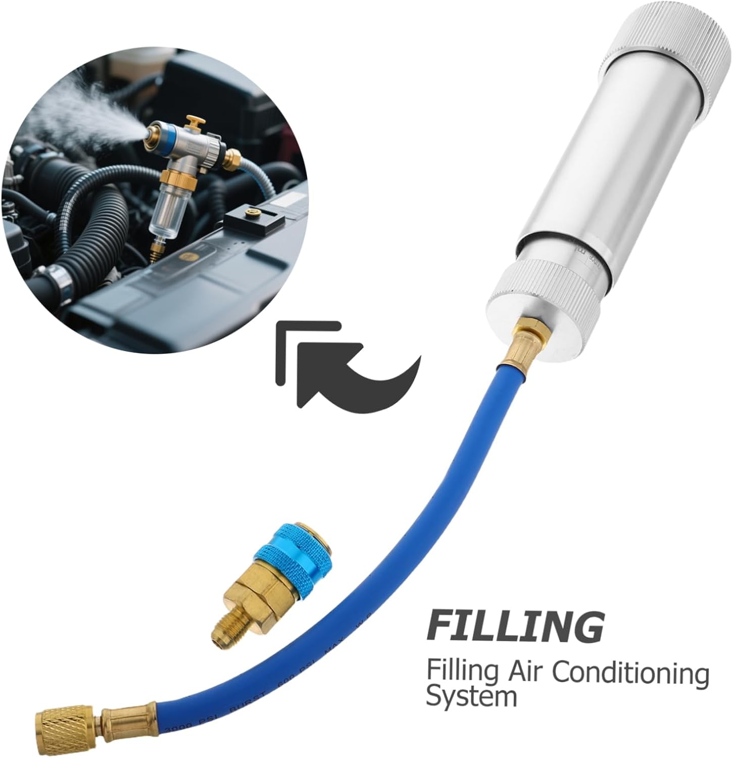 Manual Screw In Oil and Dye Injector Tool for Car Recharge Kit High Efficiency Automotive Air Conditioning Leak Detection Tool Durable and Convenient Injector