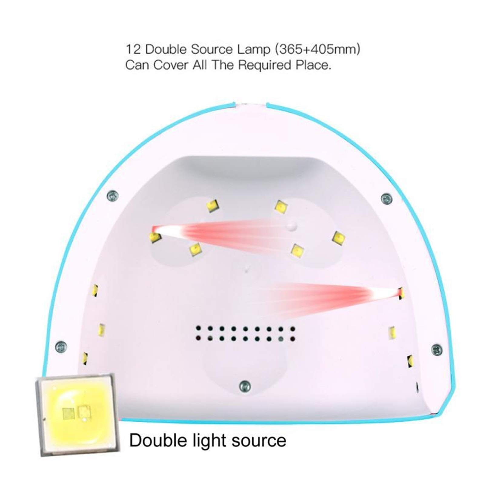 lampada per unghie, Sensore automatico for lampada polimerizzante gel Polygel da 36 W(Pink)