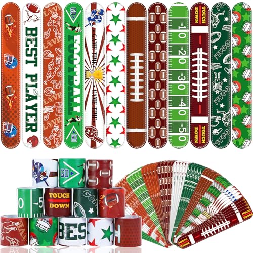 Image of JUNEBRUSHS 56Pcs Football Party Favors Slap Bracelets