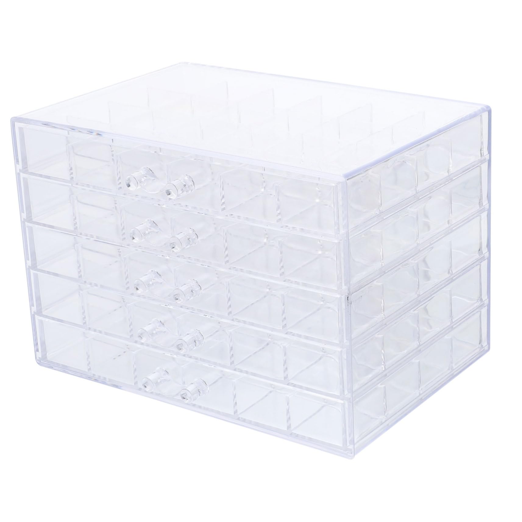 Organiseur nail art 120 compartiments en plastique avec 5 tiroirs amovibles
