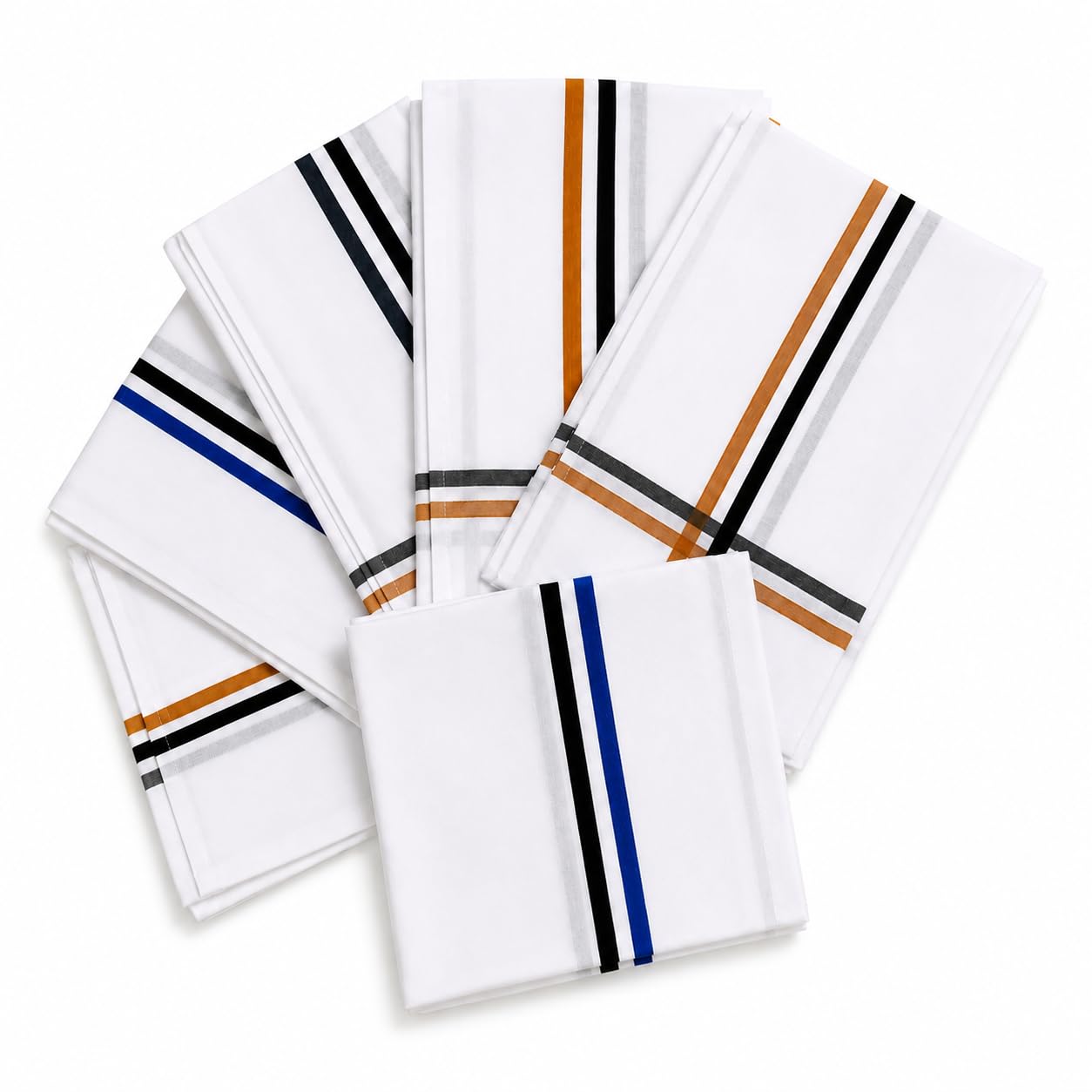 Pure Cotton Striped Border Handkerchief for Men-image-25