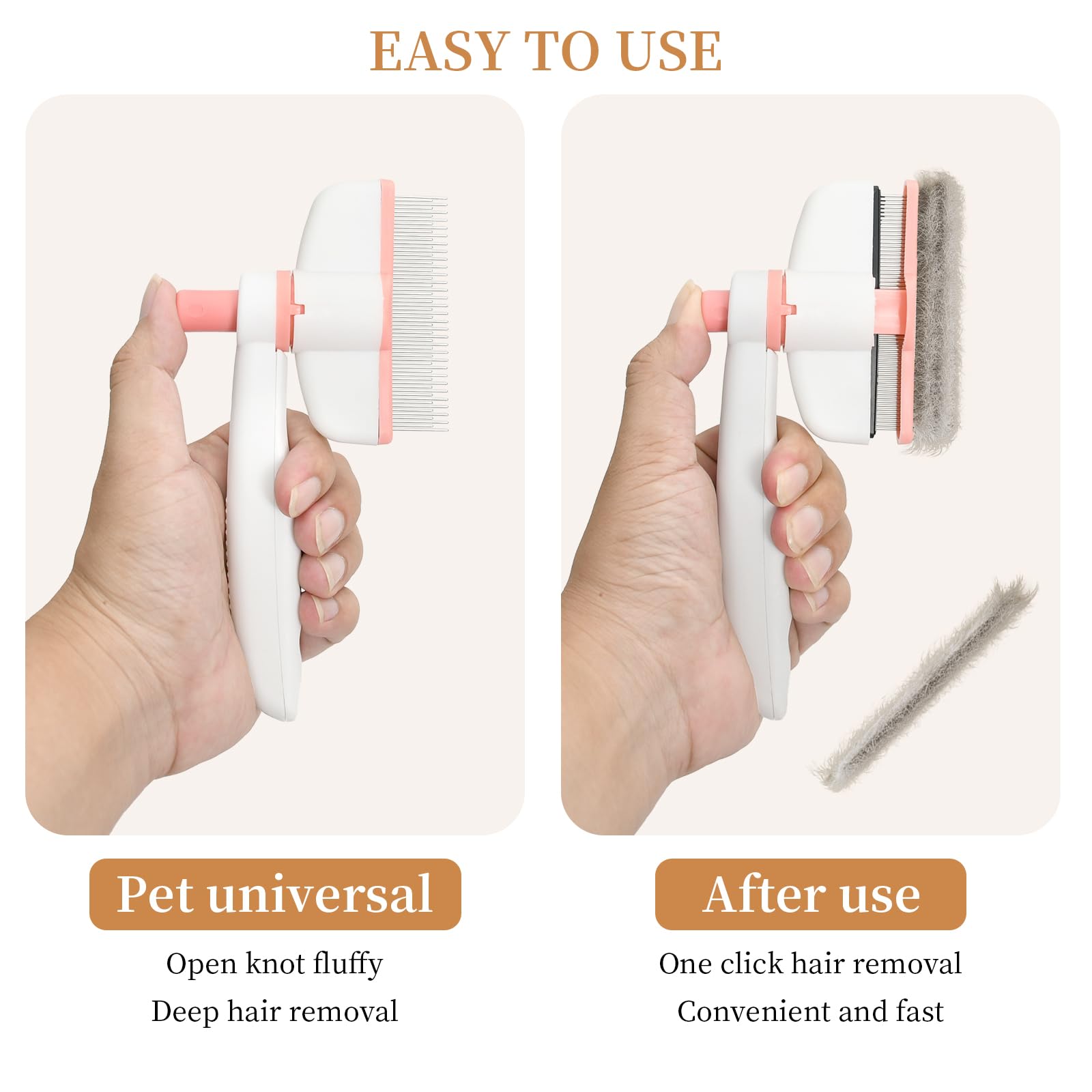 Dog Brush with Rotating Head & Self-Cleaning, Cat Brush & Deshedding Comb for Short Hair - Image 4