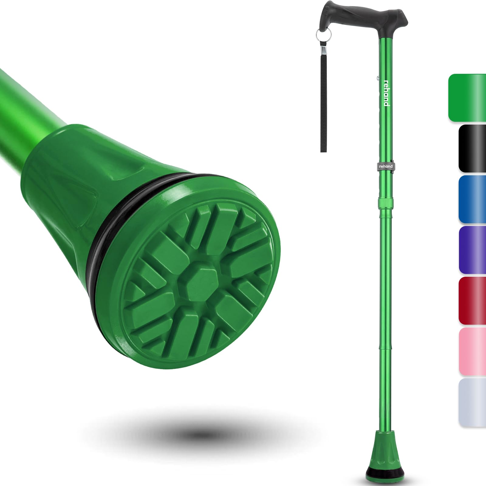 REHAND Walking Cane - Foldable, Adjustable, Collapsible Walking Canes for Men & Women, Heavy Duty All Terrain Tip, with Travel Bag | Walking Sticks for Seniors & Adults — Amazon image 13