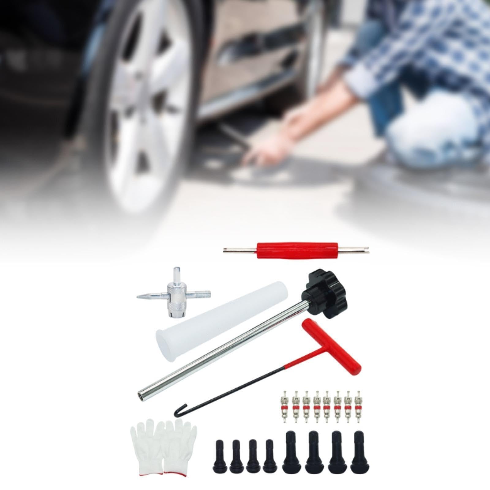 Amagogo Herramienta Genérica para Extraer Vástagos de Válvulas de Neumáticos, Herramienta para Extraer E Instalar Núcleos de Válvulas de Neumáticos, Herramien, 23pcs