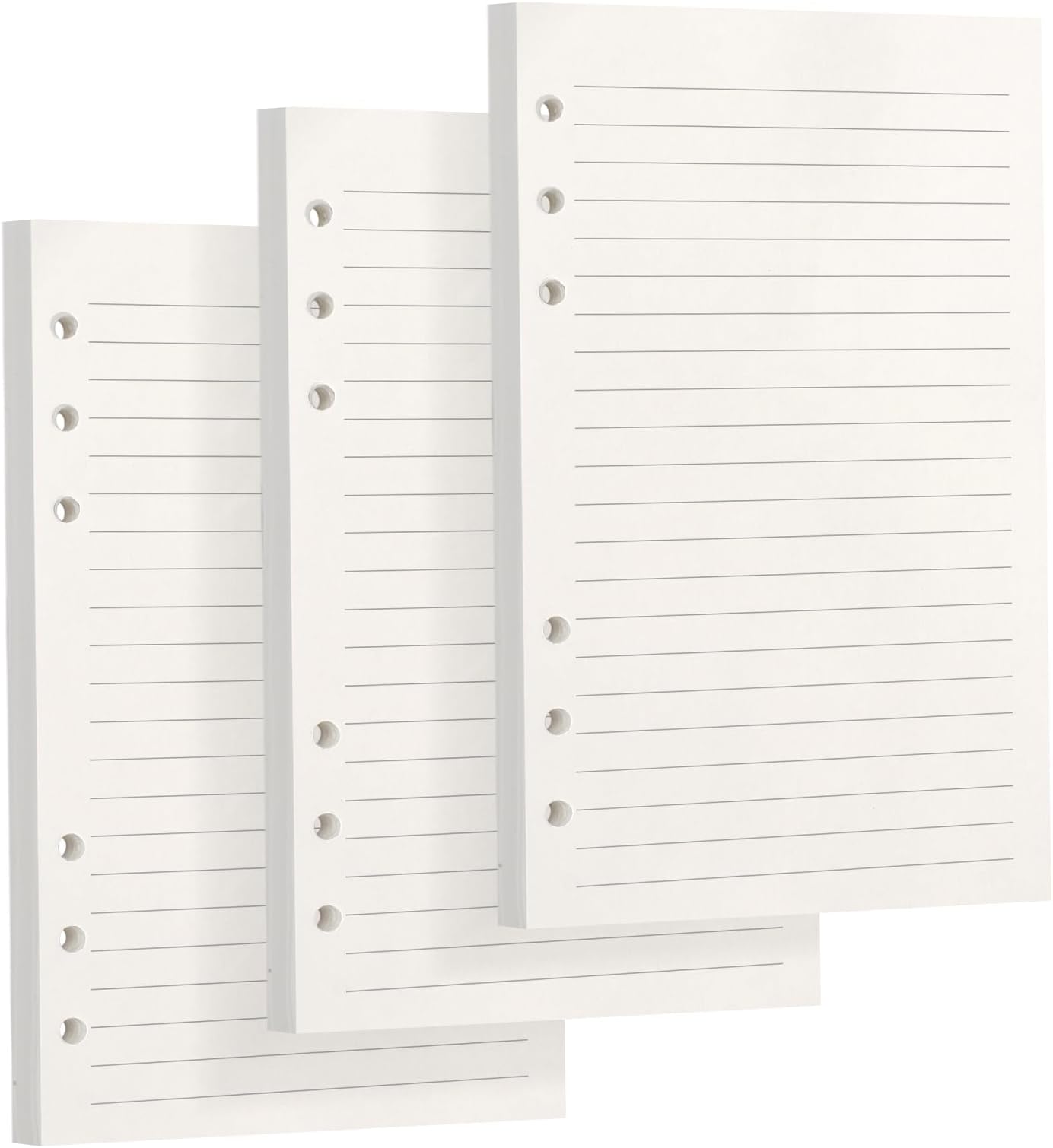 During A6 Refill Paper 6 Hole Lined Loose Leaf Paper Refillable Journal Notebook Inserts for 6 Ring A6 Binder Planner Personal Organizer,3 Pack/135 Sheets