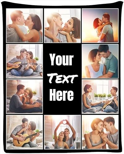 Manta personalizada con texto fotográfico, manta personalizada de franela polar para regalo de cumpleaños familiar, regalo de boda, se adapta al