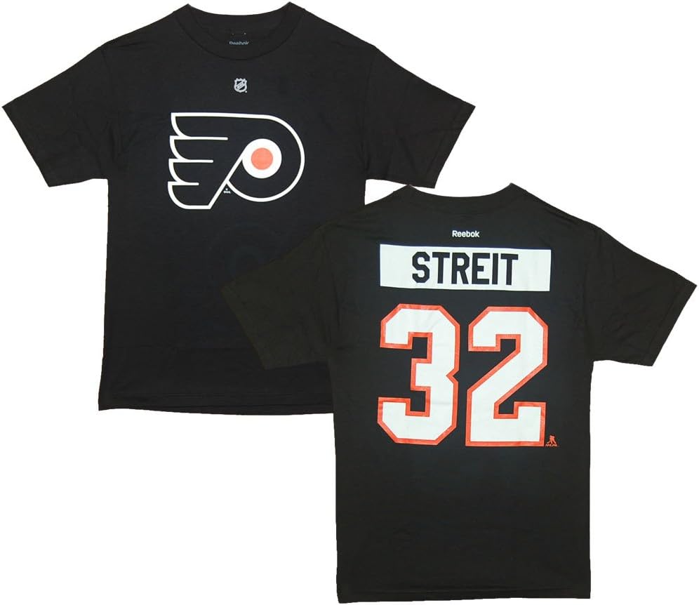 ReebokPhiladelphia Flyers Mark Streit Black Name Number T-Shirt