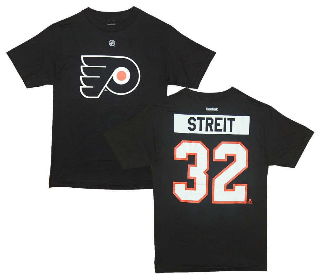 ReebokPhiladelphia Flyers Mark Streit Black Name Number T-Shirt