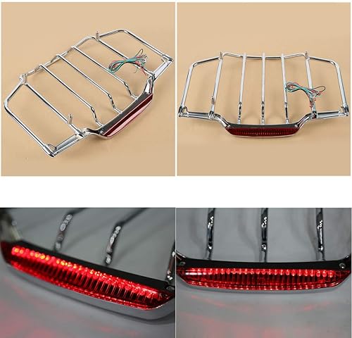 Miniatura 2 de TCT-MOTORPARTS Soporte de luz LED para Harley Tour Pak Air Wing Touring Road King Street Electra Glide 2014-2024 FLHR FLHX FLHT FLHTCU Cromo 2019