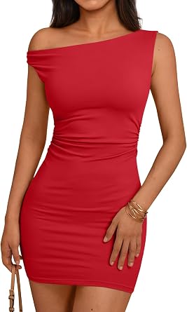 Trendy Queen Womens Mini Summer Dresses 2026 Going Out Sexy Bodycon | Off The Shoulder,Sexy Party Club Wear,Short Casual Cute Cocktail,Spring Sundress,Beach Fashion Vacation Outfits