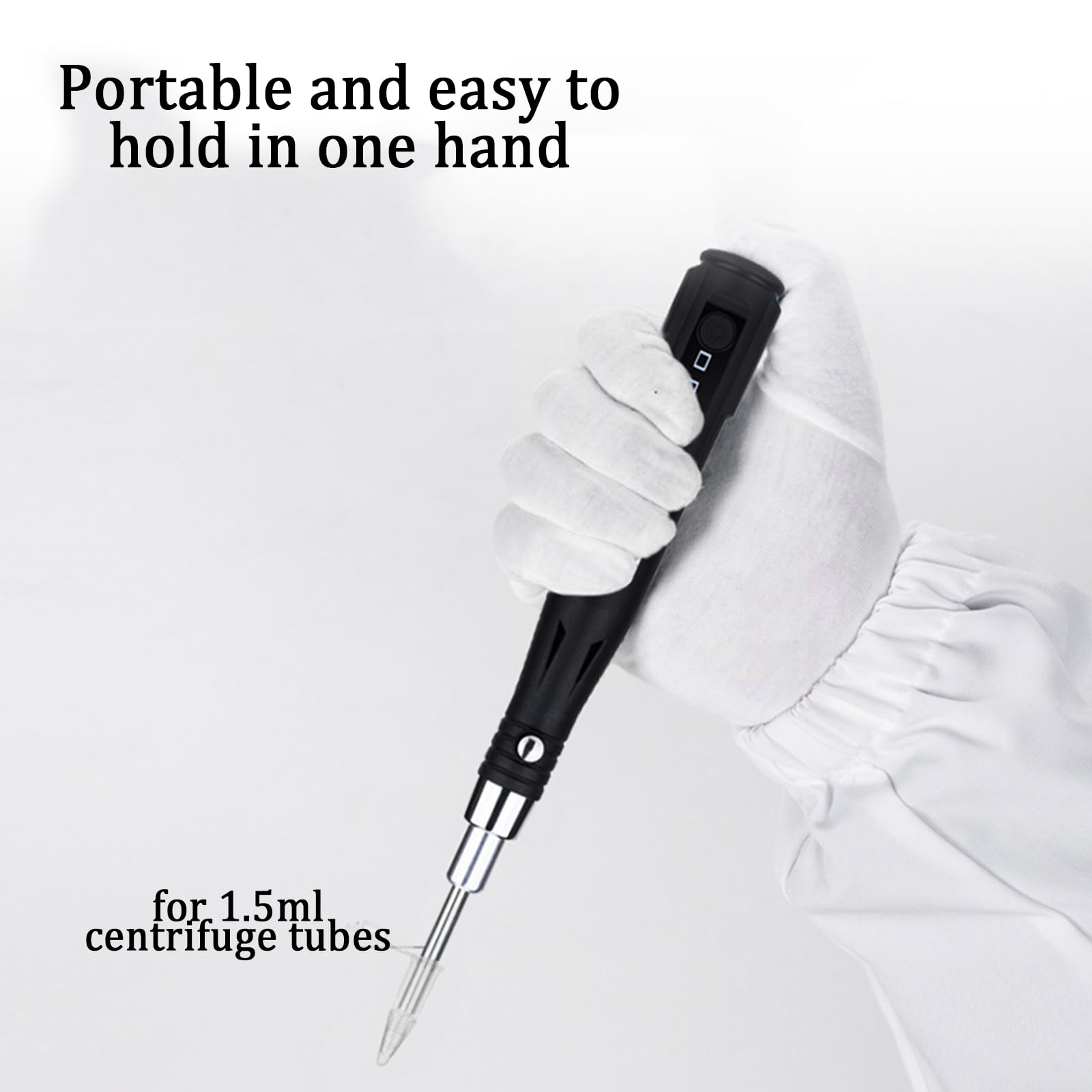 Homogeneizador portátil, 3 ajustes de velocidad, 8000 RPM, para molienda interna de muestras en tubos centrífugos de 1,5 ml, varilla de acero inoxidable, uso en laboratorio