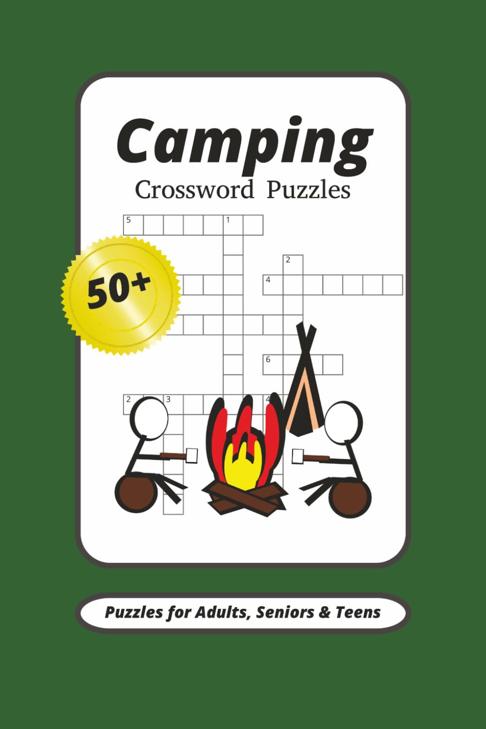Camping Crossword Puzzles: Crossword Puzzles About Camping, Wildlife, and More! 6x9 Inches, 50+ Puzzles, 120 Pages.... Gift for vacation, Holidays and many more