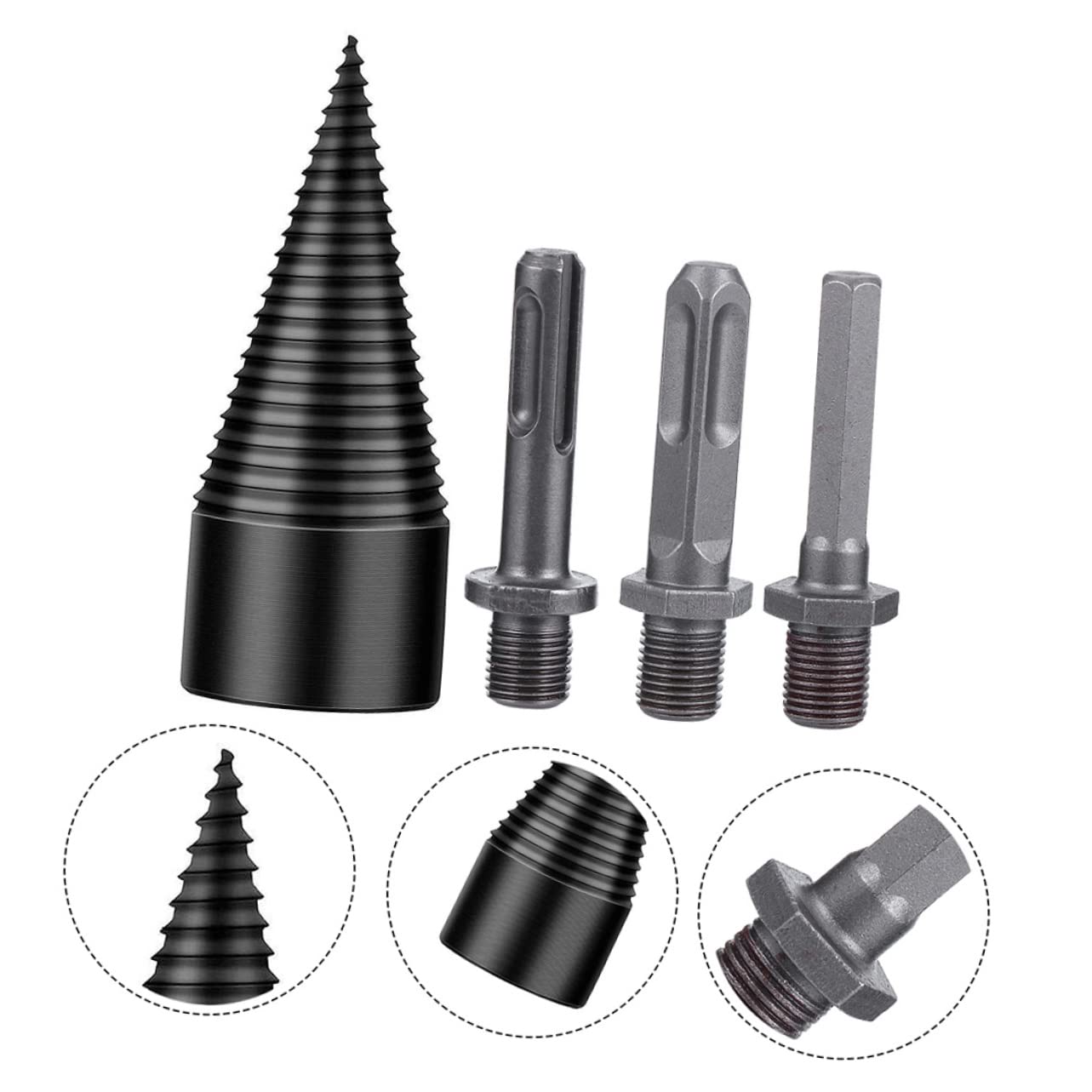 POPETPOP Punta in Acciaio per Spaccare Legna di Punte per Trapano Mano Utensile per Lavorazione Legno Spaccalegna Efficiente per Separare Tronchi