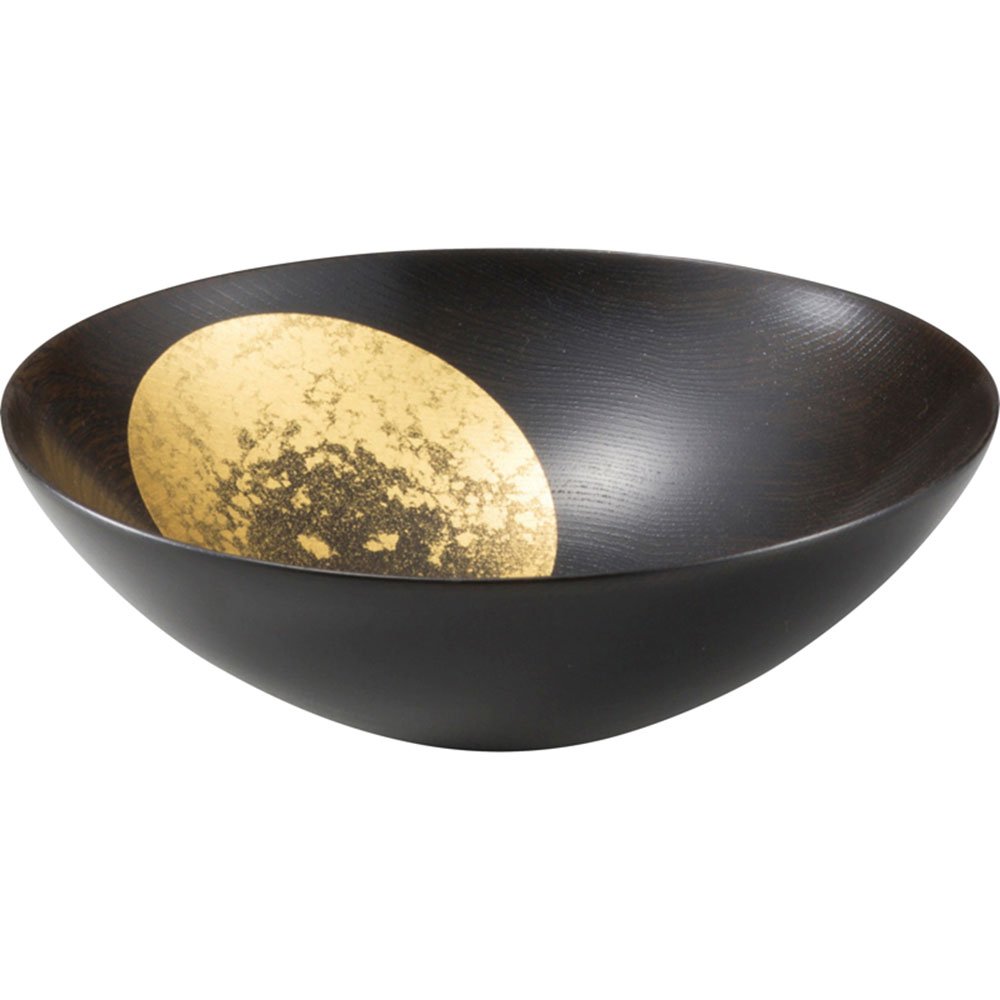Amazon.co.jp: 箔一 おぼろ月 ボウル 6寸 漆 φ18×5.6cm A101-06005