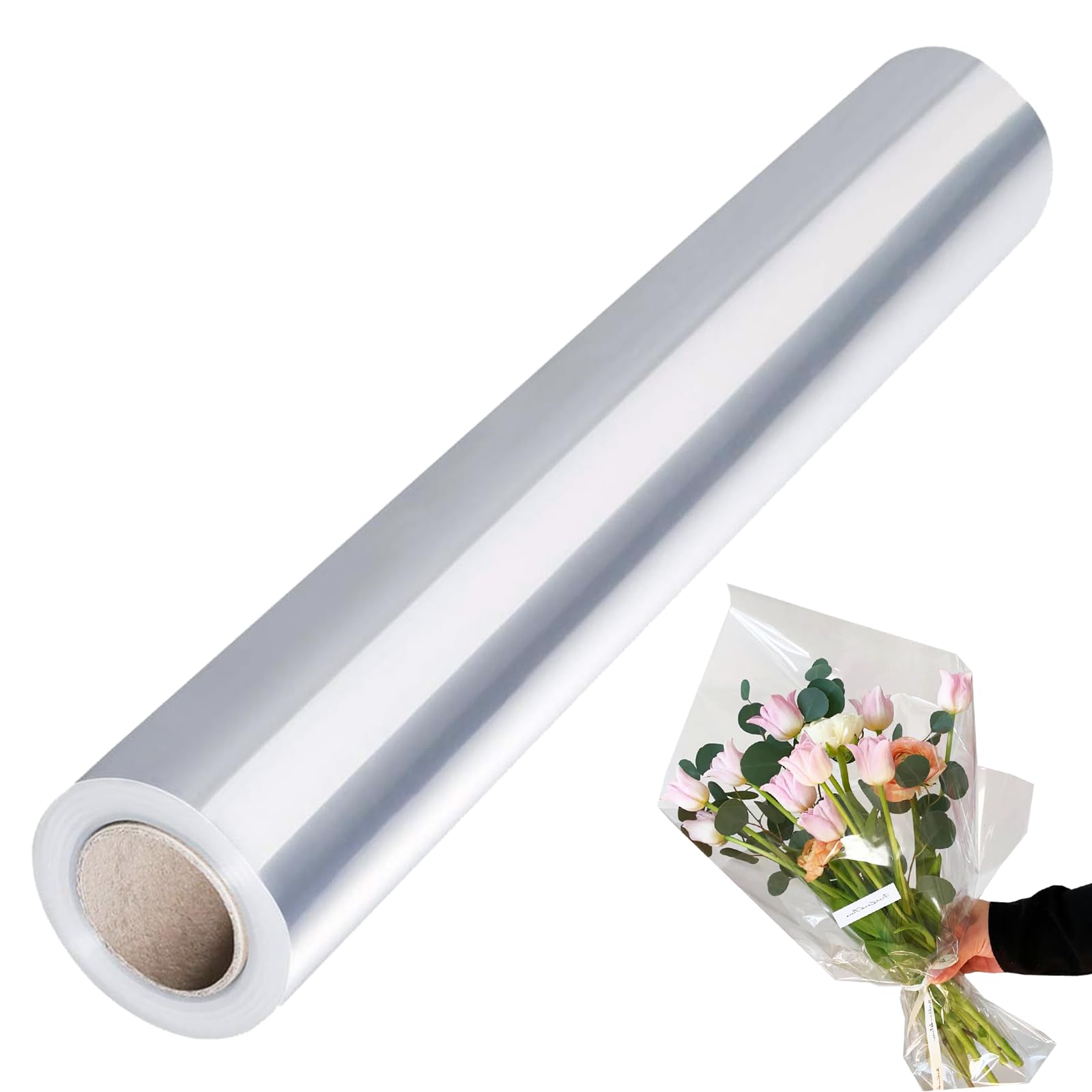 10 Sacchetti Regalo Trasparenti In Cellophane Con Fiocchi 50x70cm - Ideali Per Cestini, Fiori, Bottiglie E Confezioni Fai Da Te