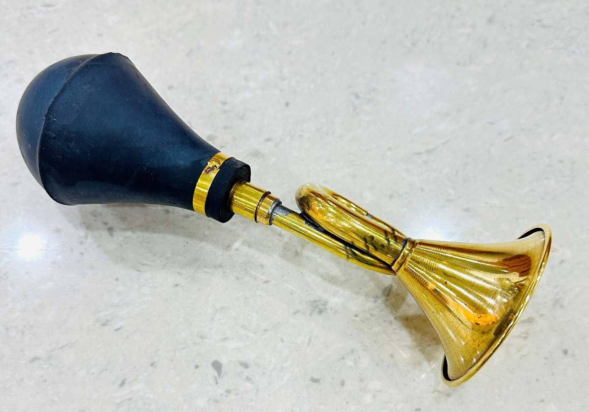 39,4 cm Fahrradhupe für Erwachsene, klassisches Signalhorn aus Metall, Clown-Hupe für Golfwagen, passend für alle Fahrradlenker, laute Geräusche