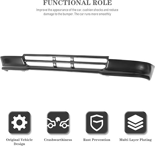 Miniatura 5 de CarPartsDepot repuesto de deflectores de aire con cenefa inferior para defensa delantera para camionetas Air Dam 4WD, color negro