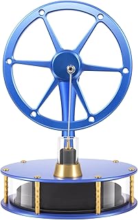 HZZ92 Low Temperature Stirling Engine DIY Heat Education Model Class Teaching Brass Aluminium Stirling Engine Low Friction Graphite Piston for Adults Desktop Toy Gift for Engineer-Blue