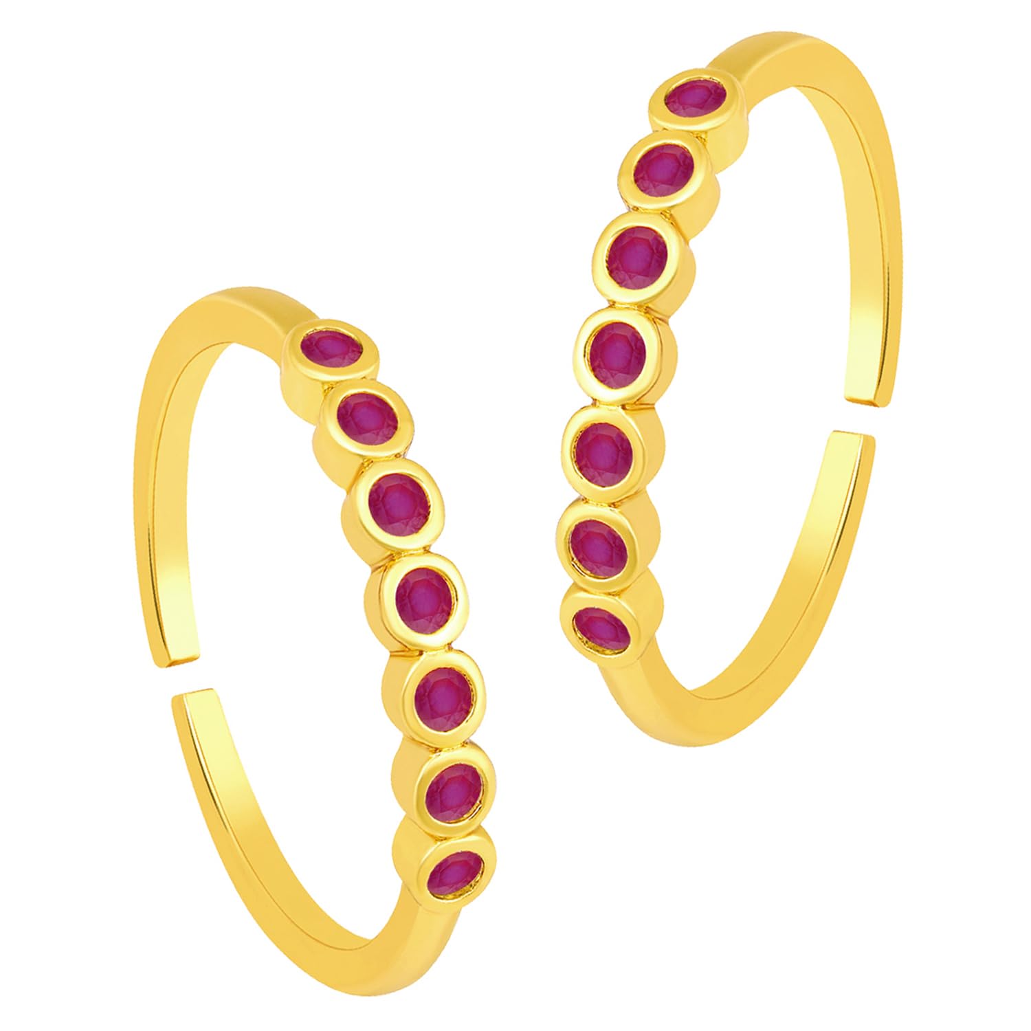 Peora Gold Plated Rani Pink Cubic Zirconia Studded Fancy Toe Ring Adjustable Bichiya Fashion Jewellery Gift for Women (B0C7V6JD8V) Amazon Price History, Amazon Price Tracker