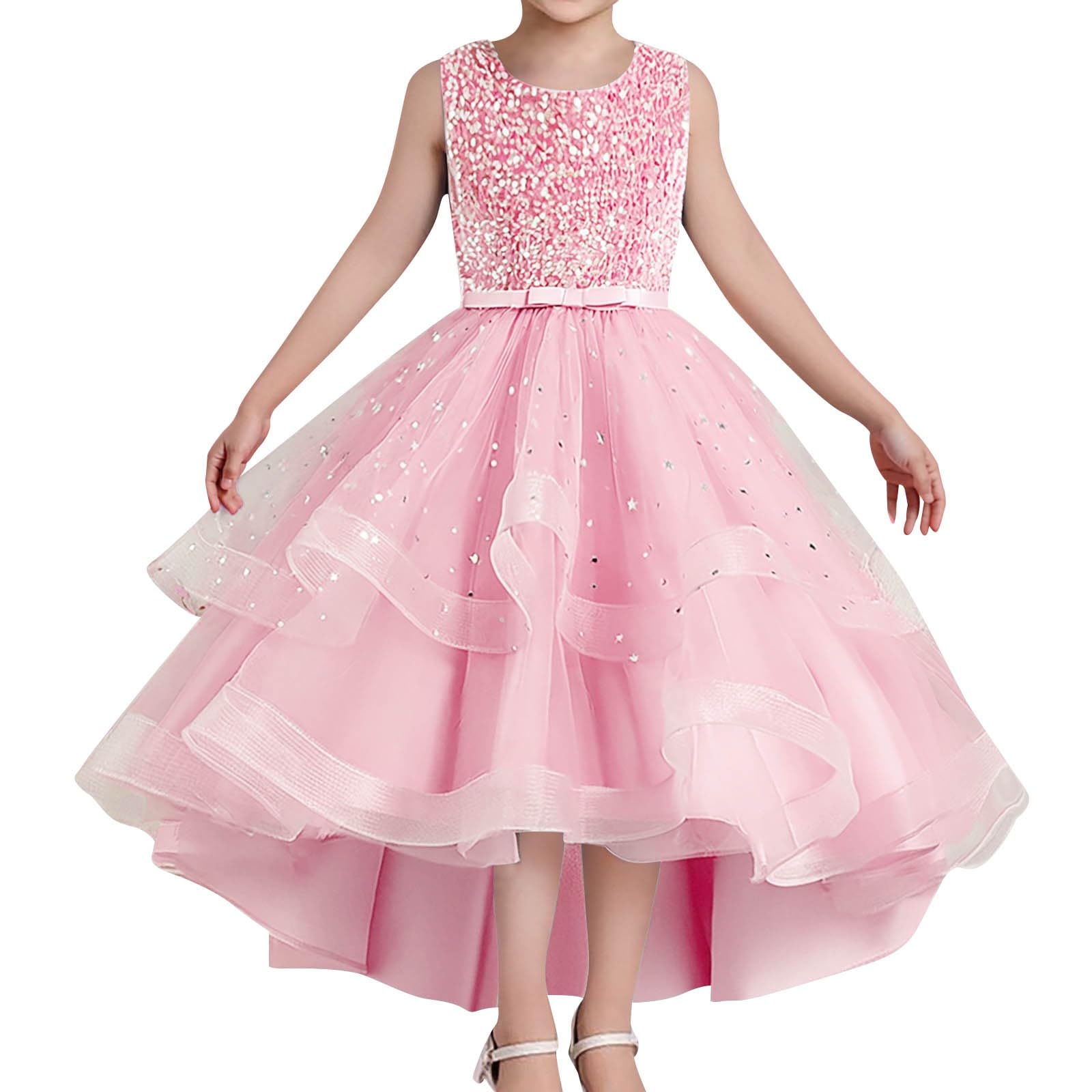 Generisch Vestito da cerimonia nuziale da bambina elegante pizzo battesimo abito da festa