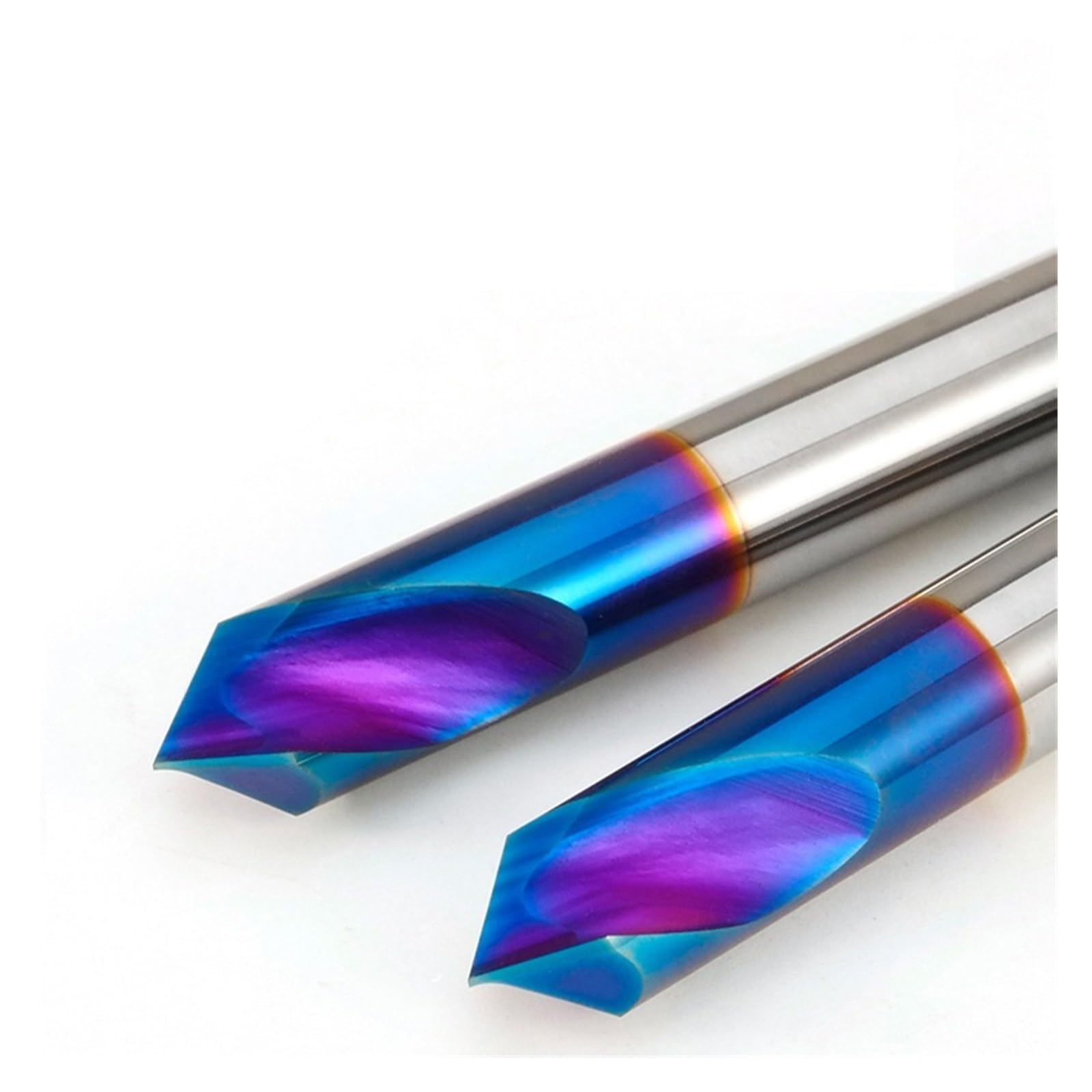 Fresa de ranura en T HRC65 de 2 cuchillas de acero de tungsteno con revestimiento azul para mecanizado CNC, fresado de chaflán y otros mecanizados mecánicos (ángulo 12 x 12 x 75 x 90)