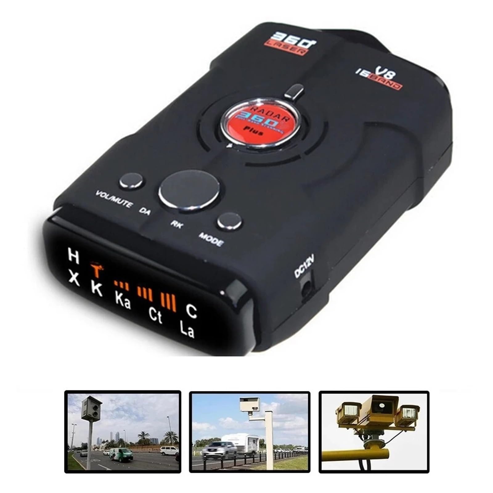 Radar Antiradar Completo del Detector del Coche De La Banda Exhibición De La Luz LED De La Voz PXK-Ka-LCH De 360 ​​Grados