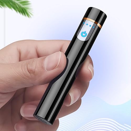 Miniatura 6 de Encendedor inteligente de huellas dactilares, recargable por USB, resistente al viento, sin llama, mini encendedor eléctrico cilíndrico para