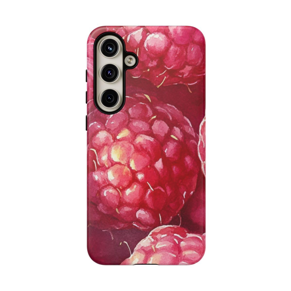 Coque Samsung S24 Plus Aquarelle Framboises rigide anti-rayures
