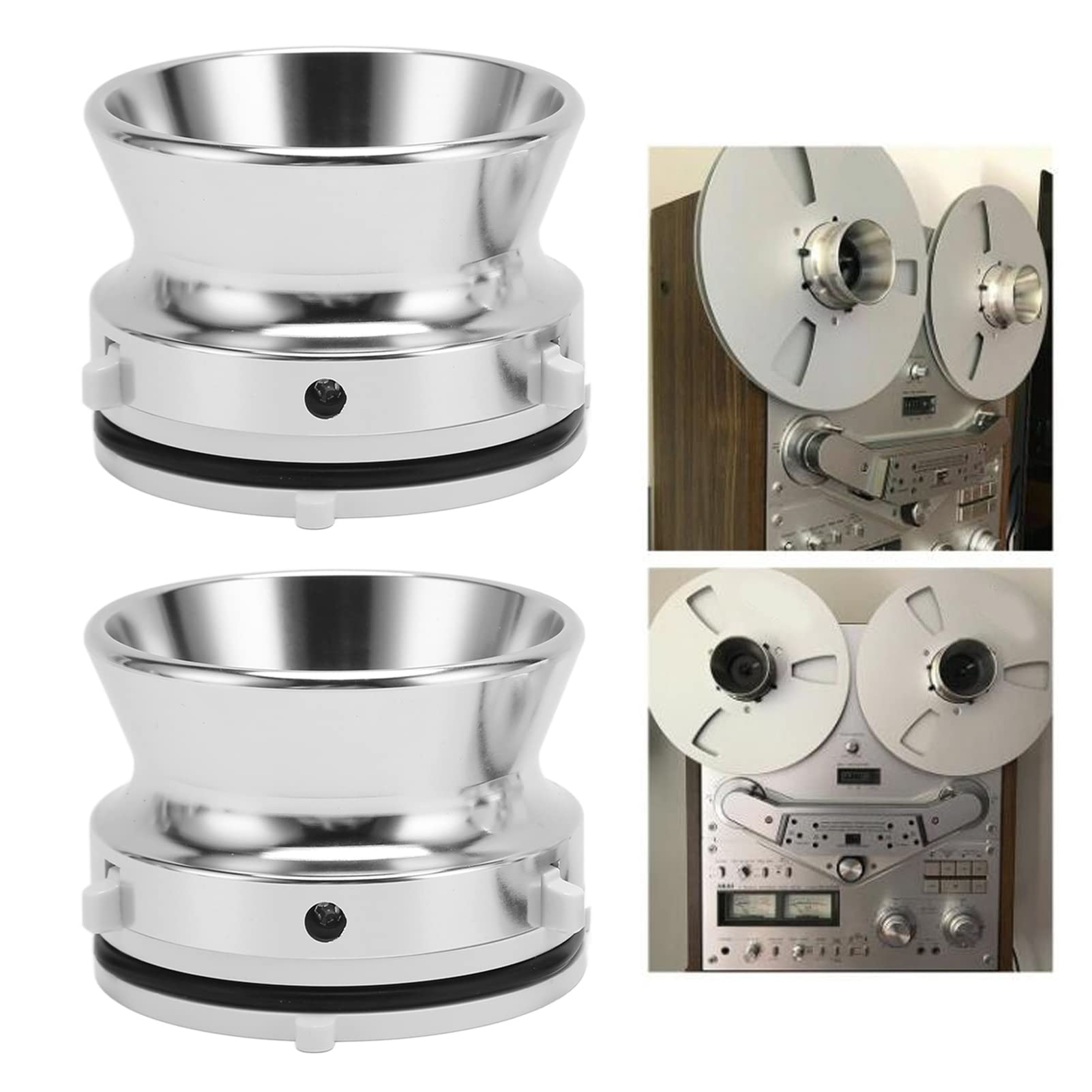 aqxreight Adattatore Hub NAB in Alluminio Set per Studer, Akai e - Dispositivo di Caricamento da 10 Pollici Universali in Argento e Bianco